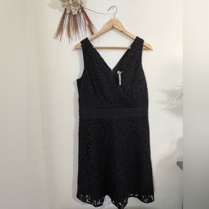 Loft Black Lace Back Zipper Sleeveless Dress Size 10